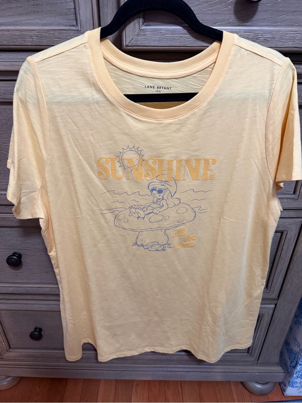 Lane Bryant Pale Yellow 'Sunshine' Graphic Tee